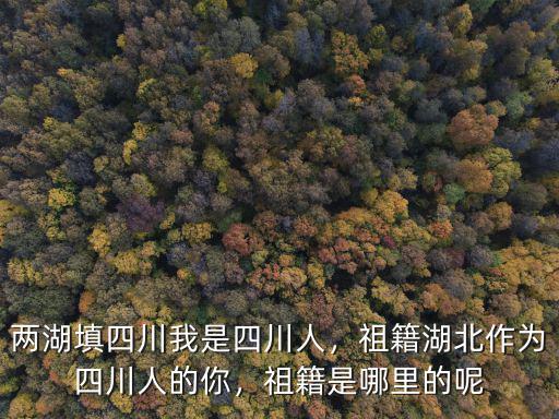 湖廣填四川人祖籍哪里,祖籍是哪里的呢