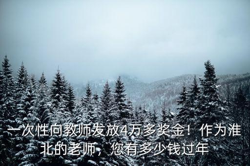 宣城教師一次性獎(jiǎng)勵(lì)發(fā)多少,一次性向教師發(fā)放4萬(wàn)多獎(jiǎng)金