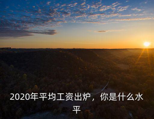 2020年平均工資出爐，你是什么水平