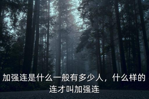 加強連是什么一般有多少人，什么樣的連才叫加強連