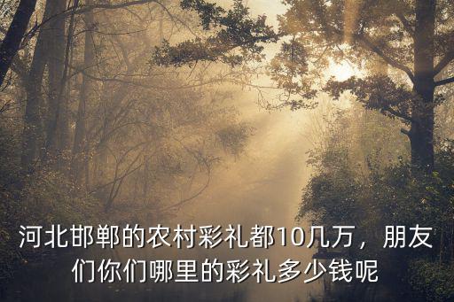 河北邯鄲的農村彩禮都10幾萬，朋友們你們哪里的彩禮多少錢呢