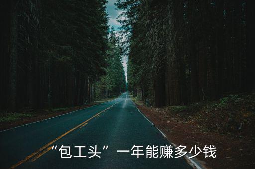 駐馬店包工頭能賺多少錢,包工頭能賺多少錢