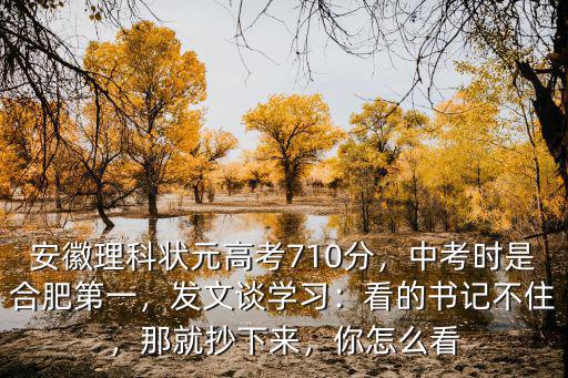 2019年安徽高考狀元是多少分,安徽理科狀元高考710分