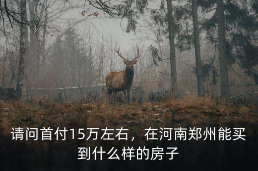 請問首付15萬左右，在河南鄭州能買到什么樣的房子