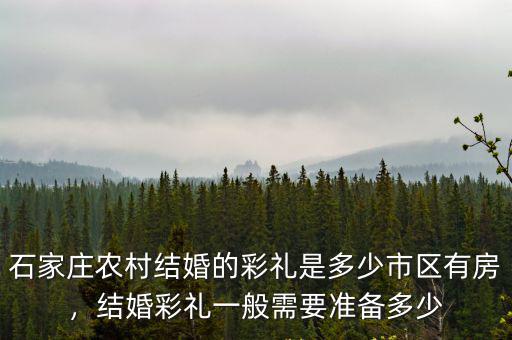 石家莊農(nóng)村結(jié)婚的彩禮是多少市區(qū)有房，結(jié)婚彩禮一般需要準(zhǔn)備多少