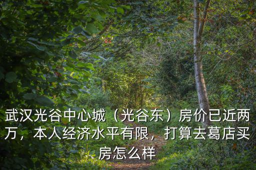 武漢光谷中心城（光谷東）房價(jià)已近兩萬，本人經(jīng)濟(jì)水平有限，打算去葛店買房怎么樣