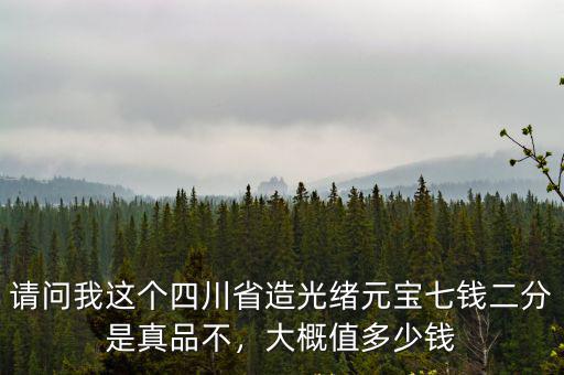 請問我這個四川省造光緒元寶七錢二分是真品不，大概值多少錢