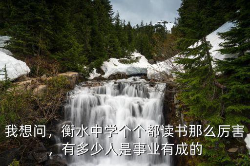 我想問，衡水中學個個都讀書那么厲害，有多少人是事業有成的