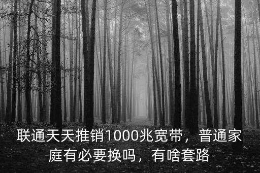 聯通天天推銷1000兆寬帶，普通家庭有必要換嗎，有啥套路