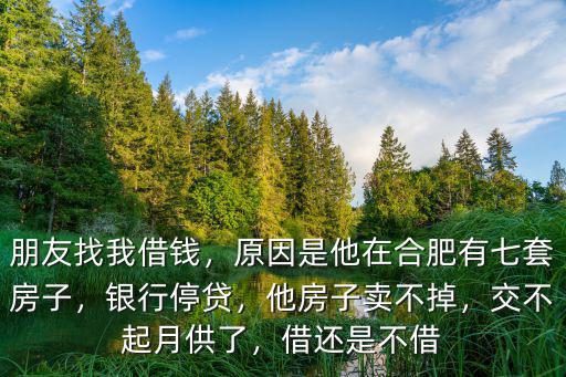 朋友找我借錢，原因是他在合肥有七套房子，銀行停貸，他房子賣不掉，交不起月供了，借還是不借