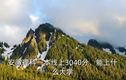 安徽理科一本線上3040分，能上什么大學