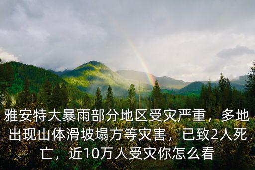 雅安特大暴雨部分地區(qū)受災(zāi)嚴(yán)重，多地出現(xiàn)山體滑坡塌方等災(zāi)害，已致2人死亡，近10萬人受災(zāi)你怎么看