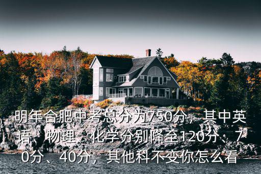 明年合肥中考總分為750分，其中英語(yǔ)、物理、化學(xué)分別降至120分、70分、40分，其他科不變你怎么看