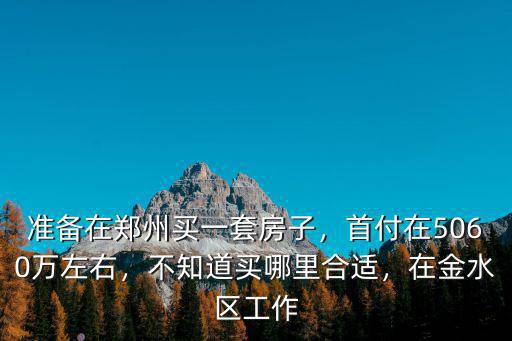 準備在鄭州買一套房子，首付在5060萬左右，不知道買哪里合適，在金水區工作