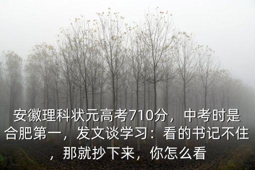 安徽的狀元考了多少分,安徽理科狀元高考710分