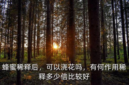 蜂蜜稀釋后，可以澆花嗎，有何作用稀釋多少倍比較好