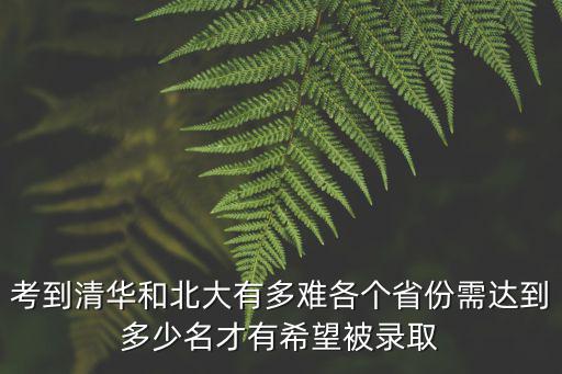 考到清華和北大有多難各個省份需達到多少名才有希望被錄取