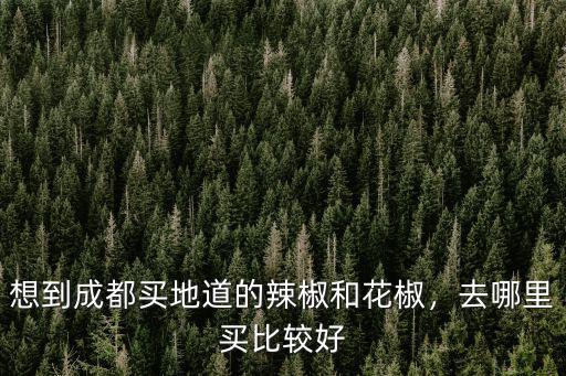 想到成都買地道的辣椒和花椒，去哪里買比較好