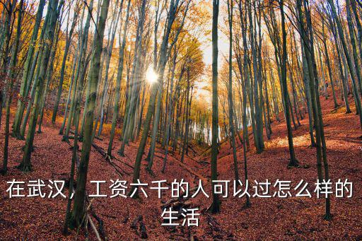 在武漢，工資六千的人可以過怎么樣的生活