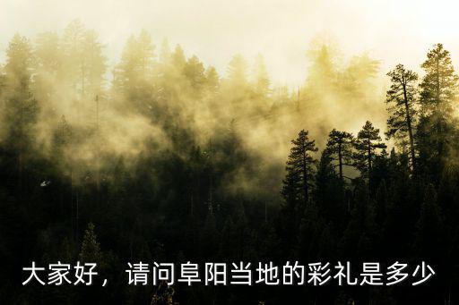 大家好，請問阜陽當地的彩禮是多少