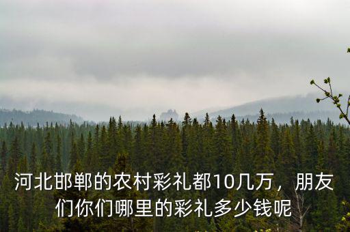 邯鄲農村彩禮多少錢,邯鄲大名娶媳婦彩禮多少錢