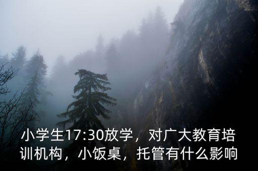 小學(xué)生17:30放學(xué)，對(duì)廣大教育培訓(xùn)機(jī)構(gòu)，小飯桌，托管有什么影響