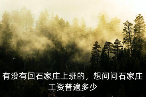 石家莊酒店領班工資多少,想問問石家莊工資普遍多少