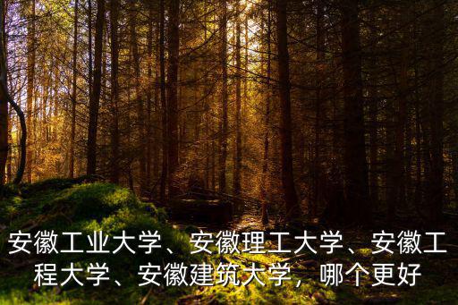 安徽工業大學、安徽理工大學、安徽工程大學、安徽建筑大學，哪個更好