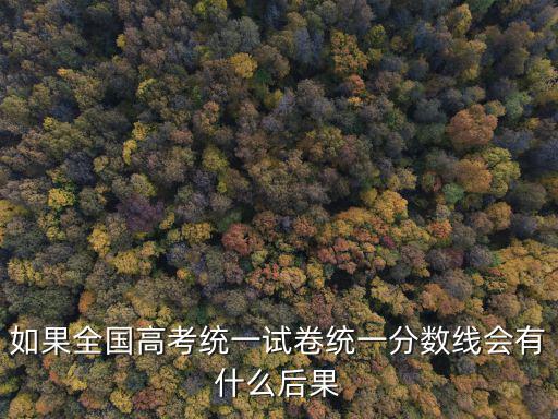 如果全國高考統一試卷統一分數線會有什么后果