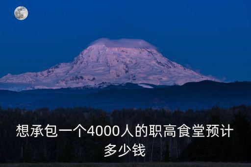 蚌埠校園食堂承包多少錢,多少錢的承包費能干