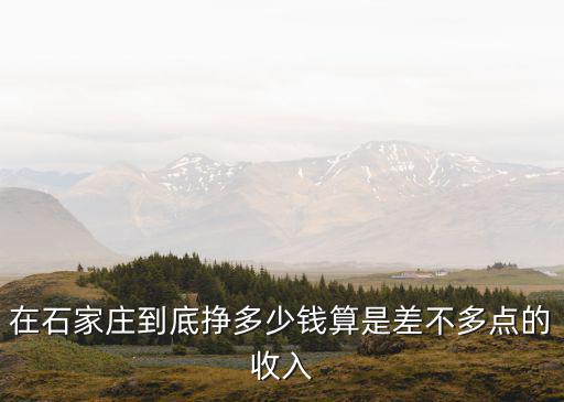 在石家莊到底掙多少錢算是差不多點的收入