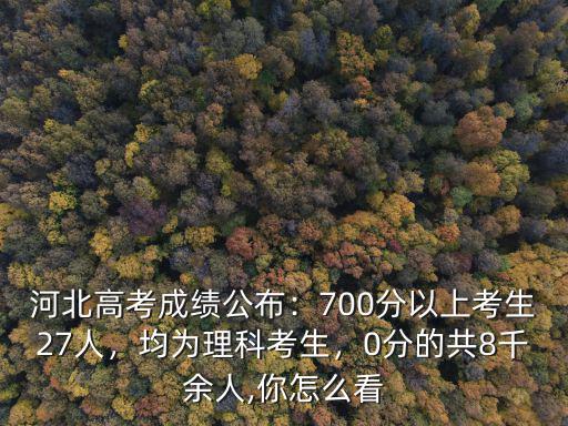 今年河北700分以上考生有多少,700分以上考生27人