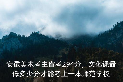 安徽美術考生省考294分，文化課最低多少分才能考上一本師范學校