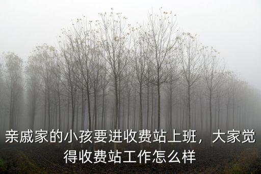 親戚家的小孩要進收費站上班，大家覺得收費站工作怎么樣