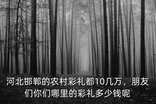 河北邯鄲魏縣彩禮多少錢,邯鄲大名娶媳婦彩禮多少錢