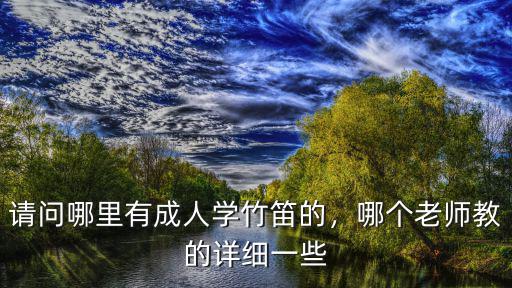 請問哪里有成人學竹笛的，哪個老師教的詳細一些