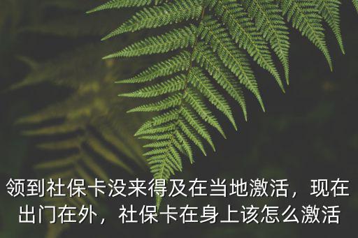 四川射洪社保卡在哪里激活,社保卡在身上該怎么激活