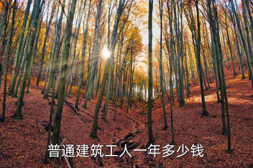 普通建筑工人一年多少錢