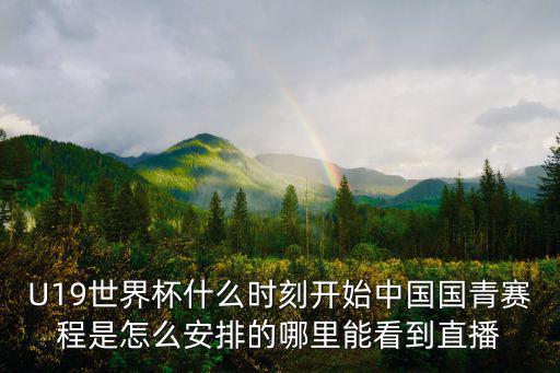 U19世界杯什么時刻開始中國國青賽程是怎么安排的哪里能看到直播