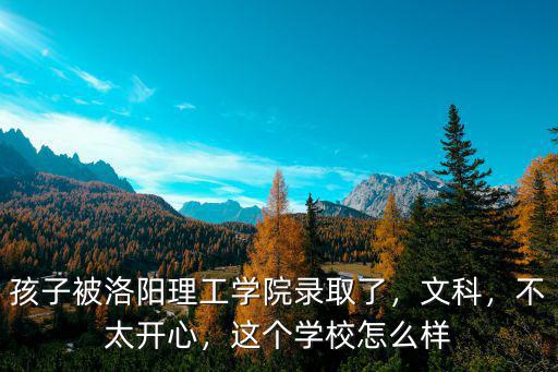 孩子被洛陽理工學院錄取了，文科，不太開心，這個學校怎么樣