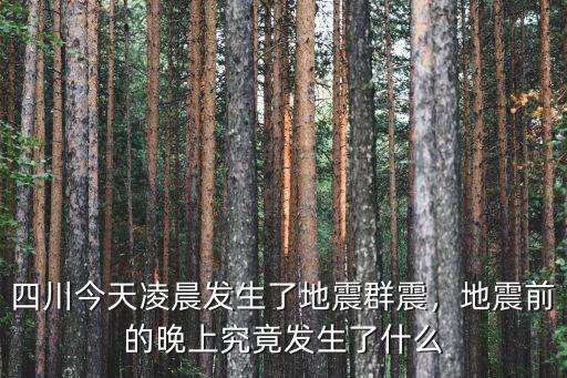 四川哪里地震了今天,四川今天凌晨發生了地震群震