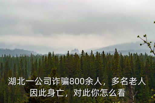 湖北人喜歡怎么詐騙,湖北一公司詐騙800余人