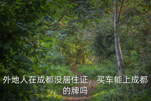 成都外地人在哪里買車,外地人在成都沒居住證