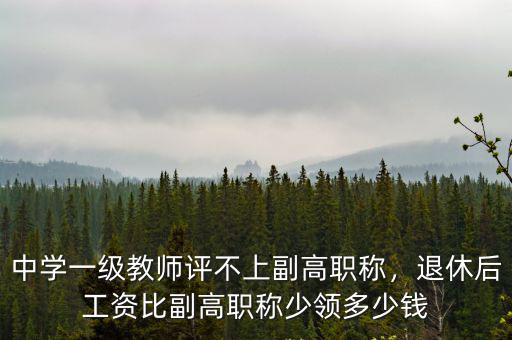 淮南中學高級職稱工資多少錢,工資能增加多少錢