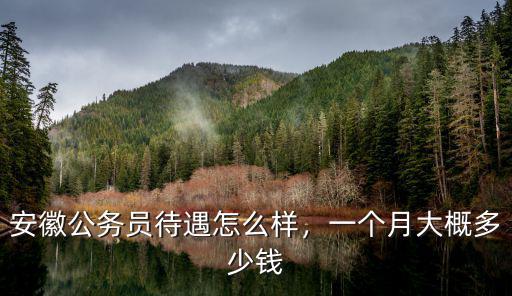 安徽科級公務員工資大概多少,安徽公務員待遇怎么樣