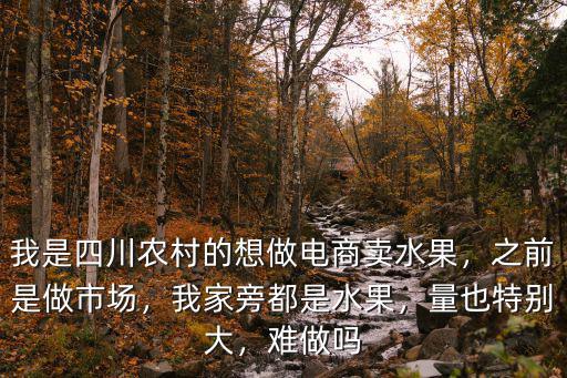我是四川農(nóng)村的想做電商賣水果，之前是做市場，我家旁都是水果，量也特別大，難做嗎
