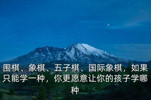 圍棋、象棋、五子棋、國際象棋，如果只能學一種，你更愿意讓你的孩子學哪種