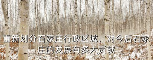 重新劃分石家莊行政區(qū)域，對(duì)今后石家莊的發(fā)展有多大貢獻(xiàn)