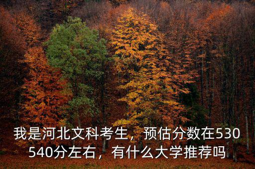我是河北文科考生，預(yù)估分?jǐn)?shù)在530540分左右，有什么大學(xué)推薦嗎