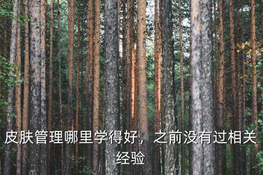 南充皮膚管理去哪里好,皮膚管理哪里學得好